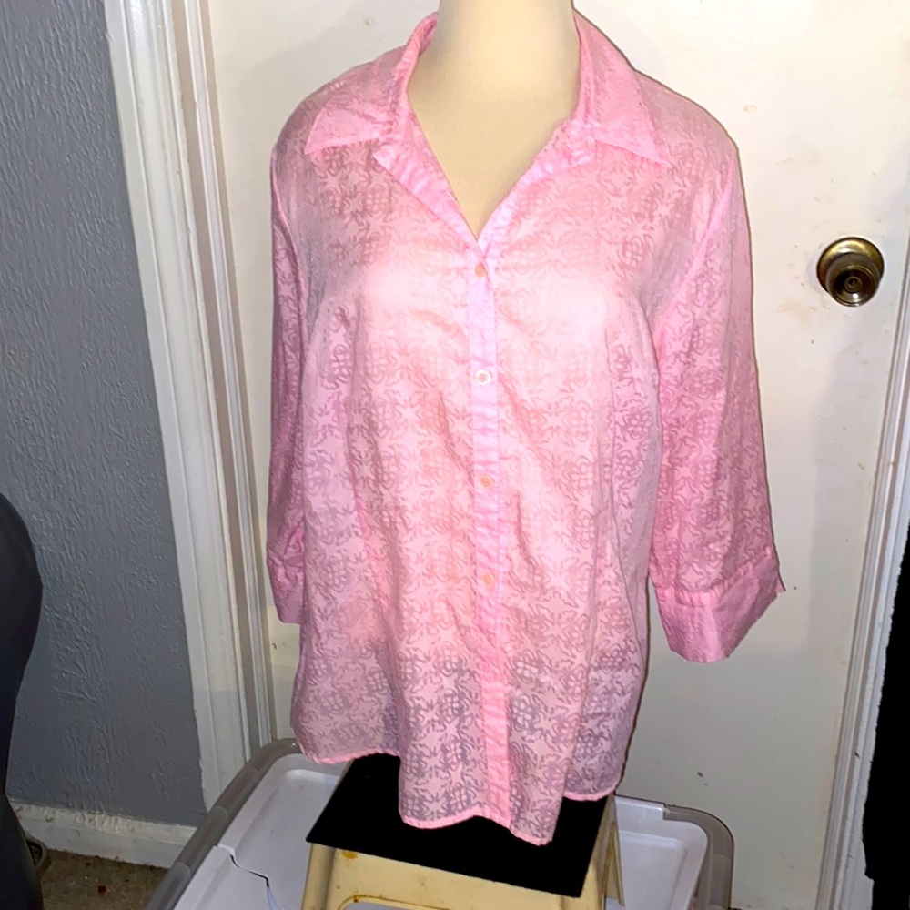 Apt. 9 light pink 3/4 sleeves 1X